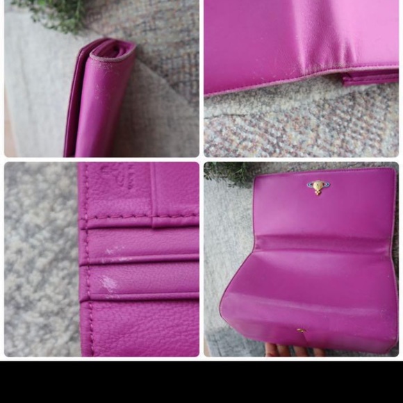 VINTAGE Vivienne Westwood Wallet Purse Long Wallet Orb Pink Woman Authentic Used - Picture 8 of 11
